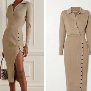 SELF-PORTRAIT
Collared stretch-knit midi dress